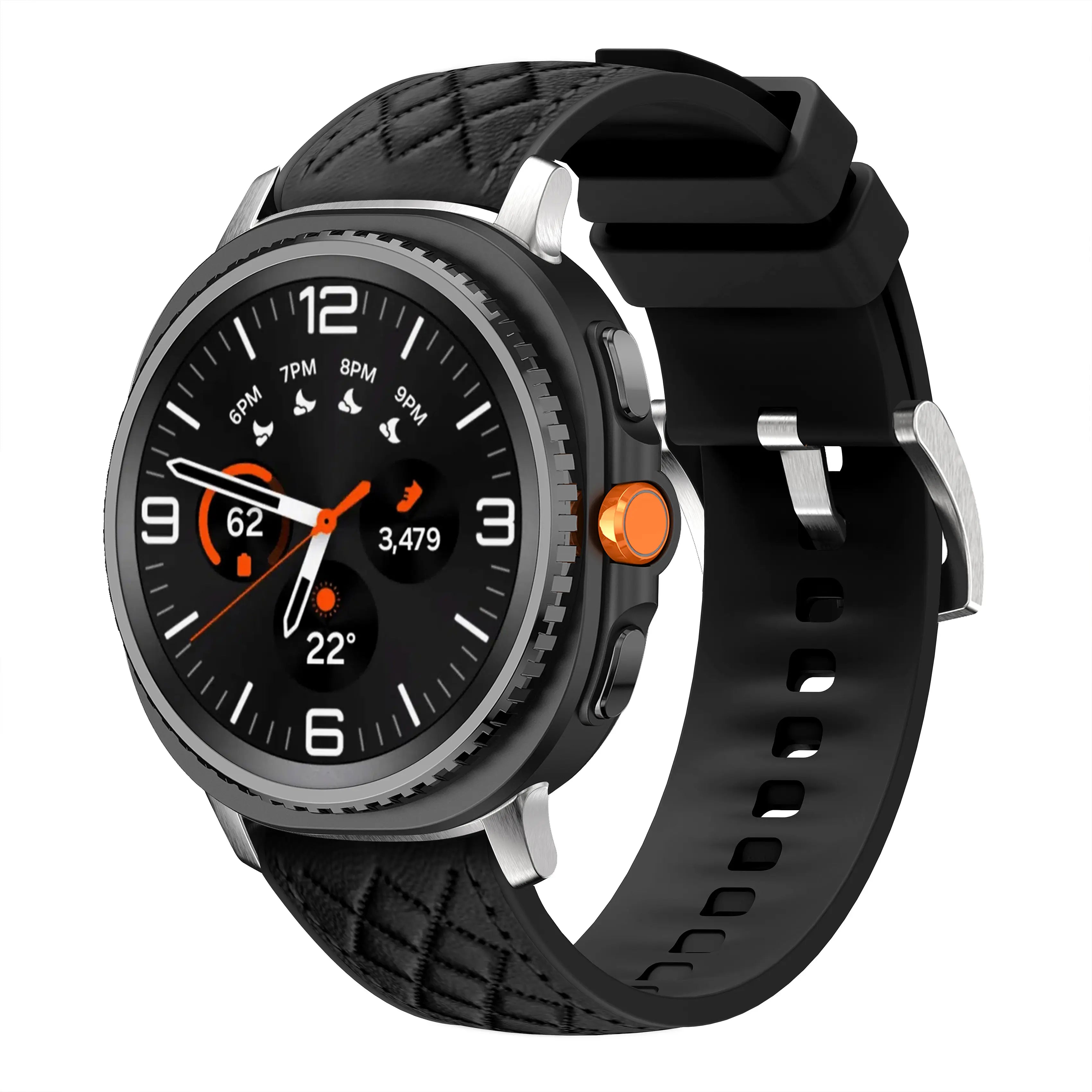 Bracelet cuir hybride diamond Samsung Galaxy Watch 9 - 40mm (noir)