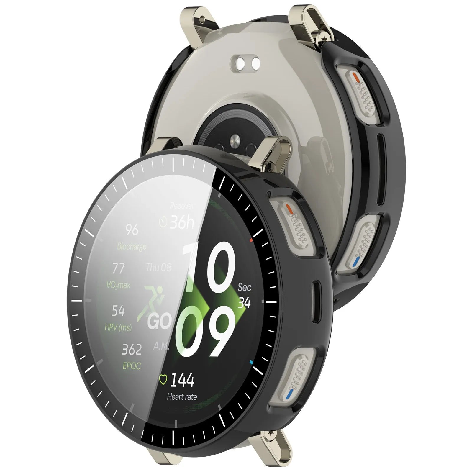 Coque PC en verre Amazfit Active 3 Premium (noir)