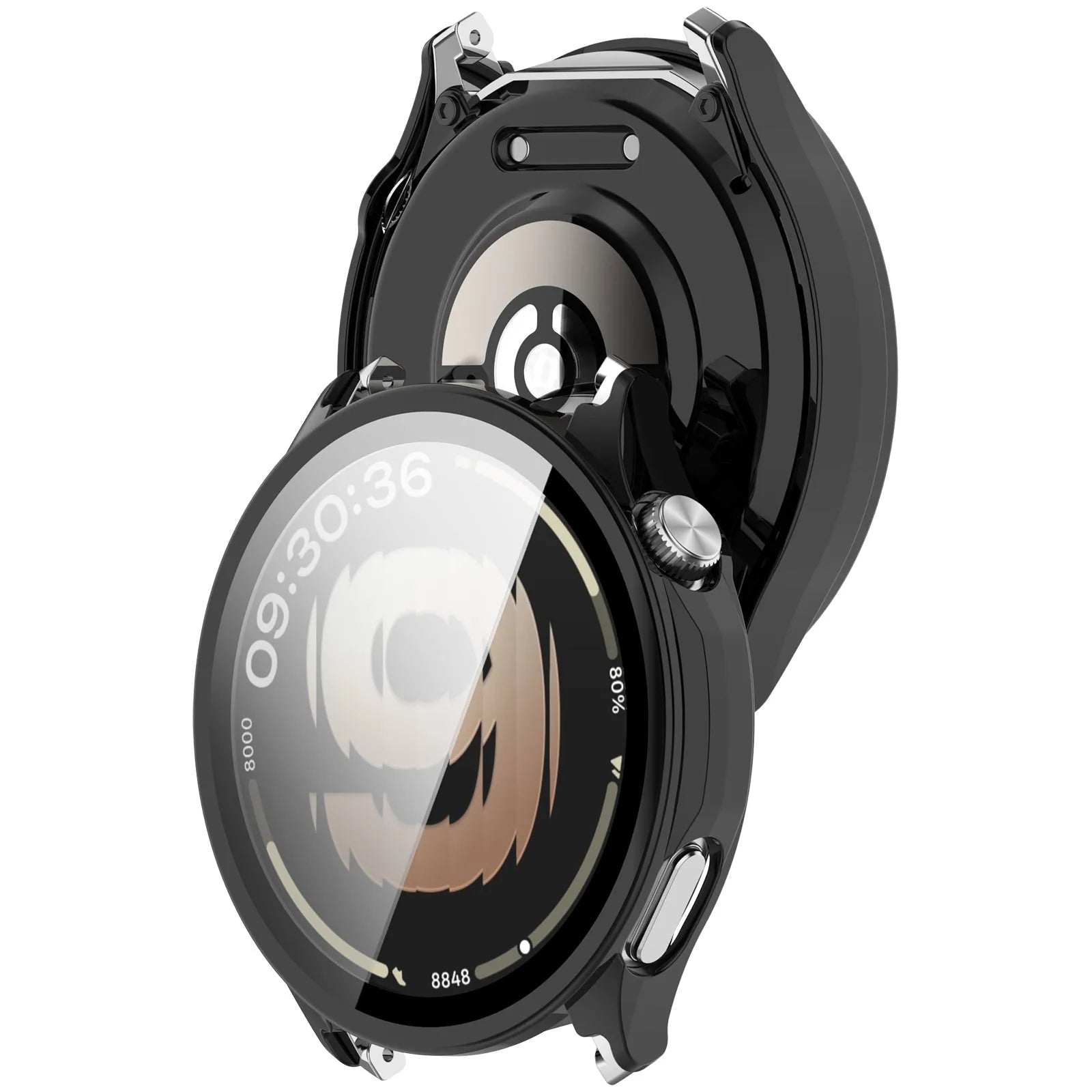 Oppo Watch S Protection d'écran rigide en verre (noir)