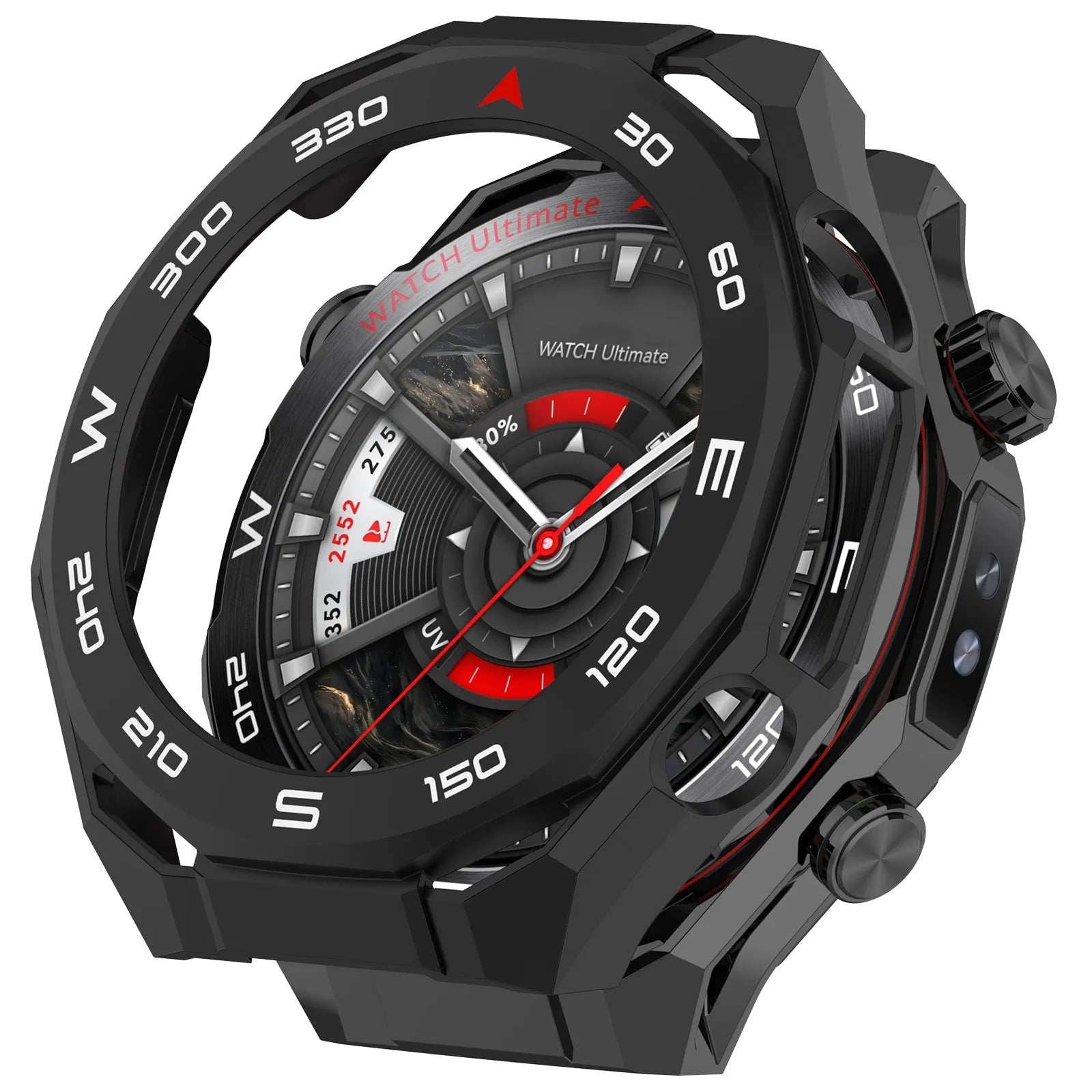 Coque PC avec verre Huawei Watch Ultimate 2 (noir)