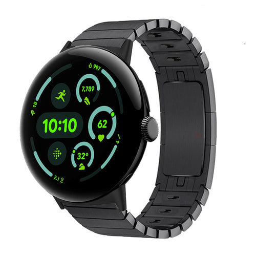 Bracelet acier à maillons 'Premium' Google Pixel Watch 3 - 45mm (noir)