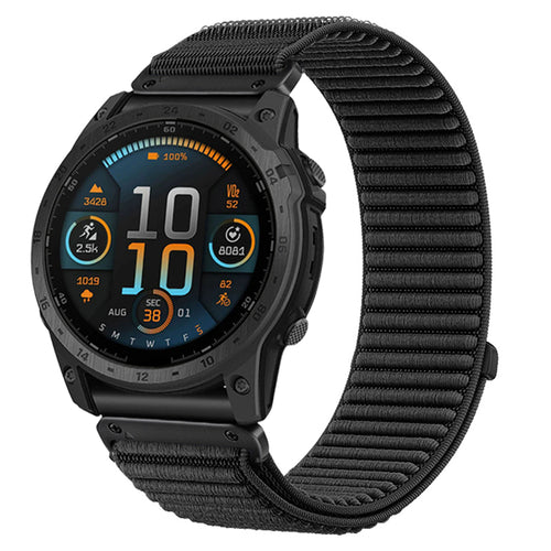 Bracelet nylon ondulé Garmin Fenix 8 - 43mm (noir)