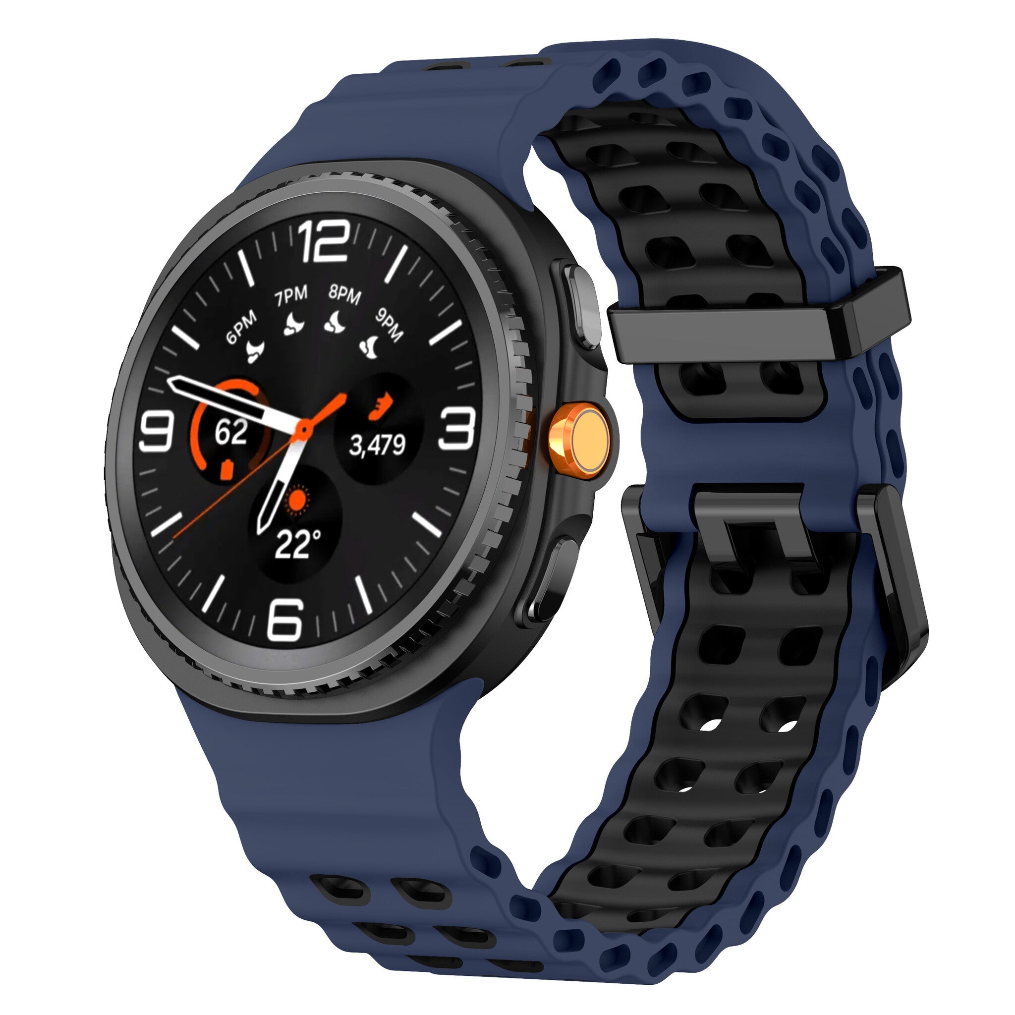 Bracelet Ocean Samsung Galaxy Watch 9 - 44mm (bleu foncé/noir)