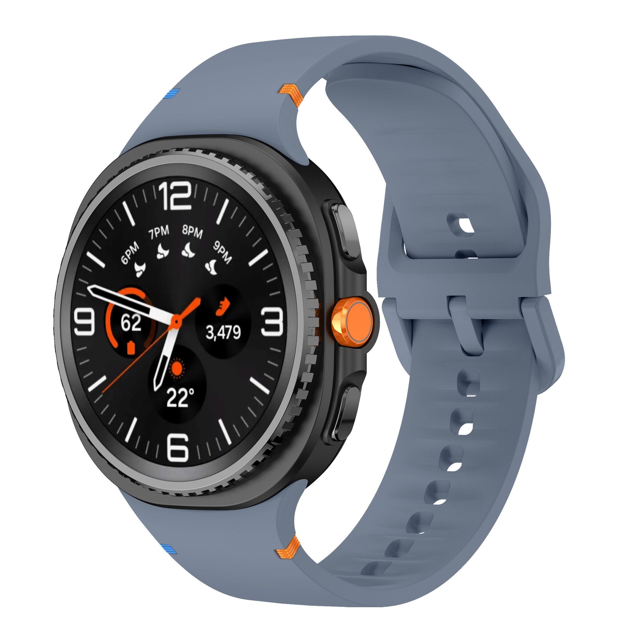Bracelet silicone Samsung Galaxy Watch 8 - 40mm (gris/bleu)
