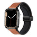 Bracelet cuir avec D-Buckle Apple Watch (brun)