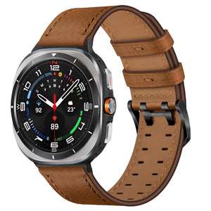 Samsung Galaxy Watch Ultra Double Pin Leather Strap (Brown)