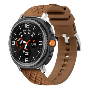 galaxy watch 8 44mm leather hybrid band brown