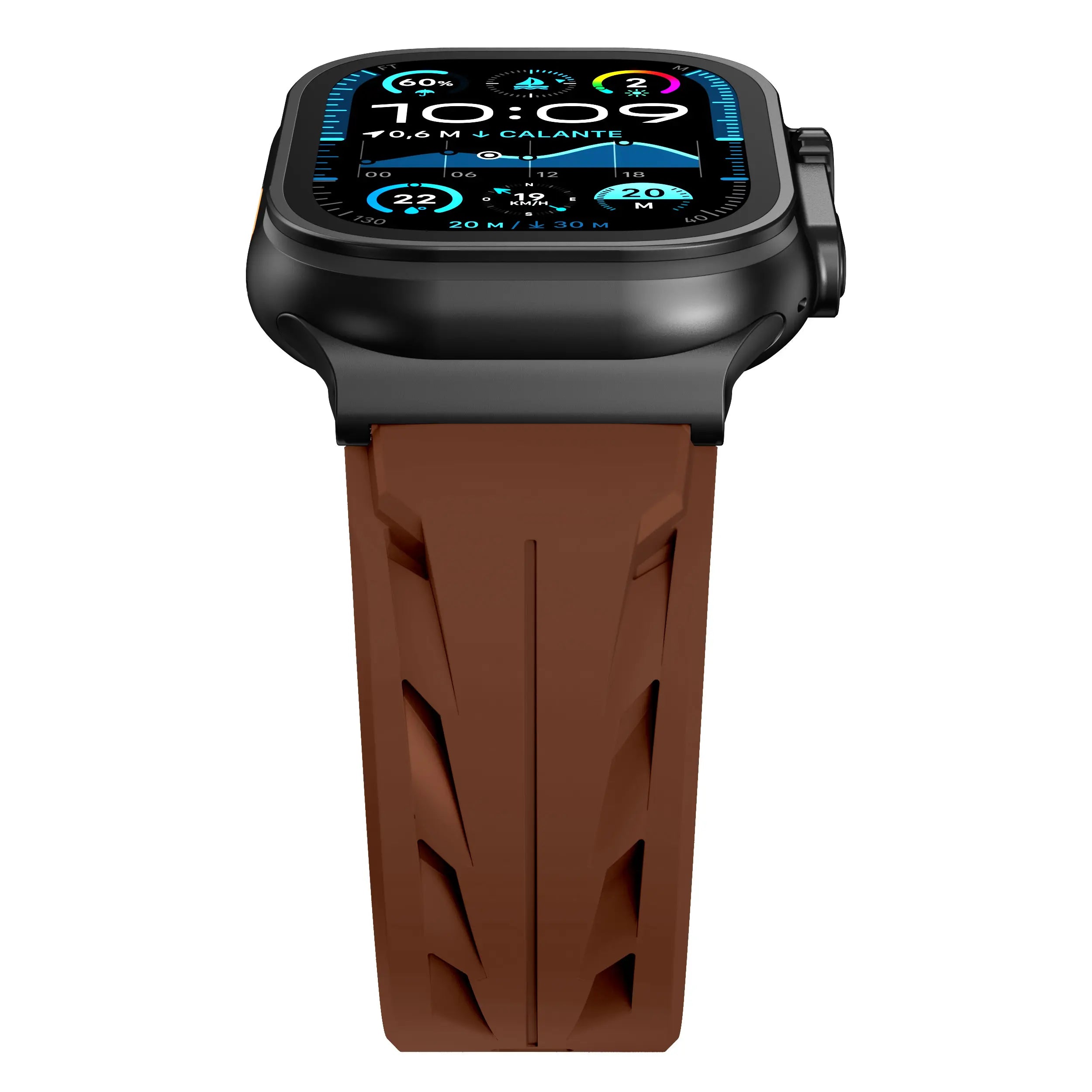 Bracelet silicone race Apple Watch (marron)