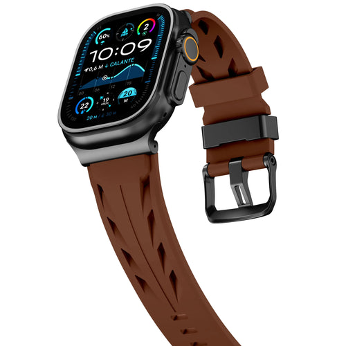 Bracelet silicone race Apple Watch (marron)