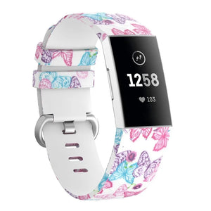 Silicone Patterned Strap, on a watch, 3/4 front view