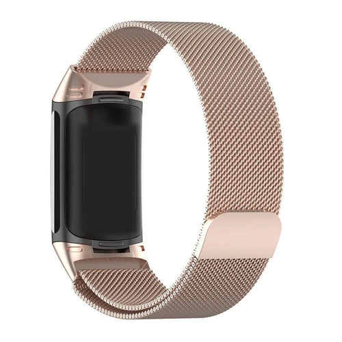 Milanese Strap, champagne, on a watch, 3/4 front view