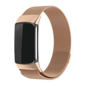 Milanese Strap, rose gold, on a watch, 3/4 front view