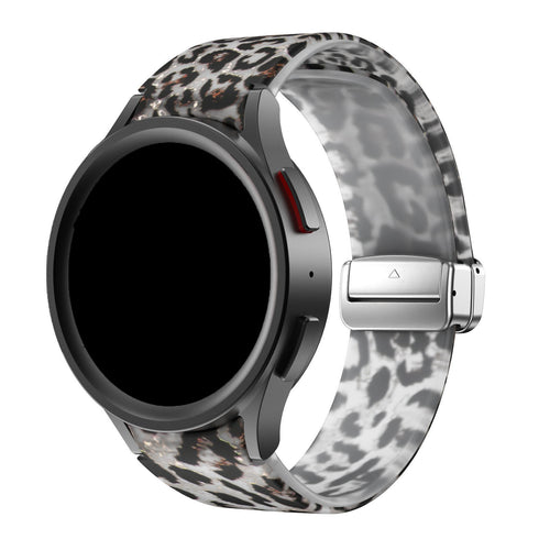 Silicone Magnetic Patterned Strap, on a watch, 3/4 front view