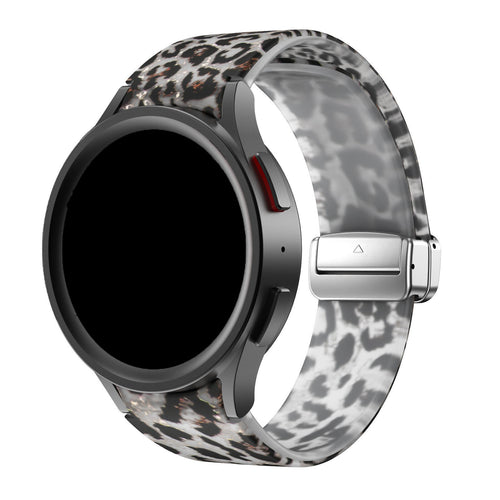 Silicone Magnetic Patterned Strap, on a watch, 3/4 front view