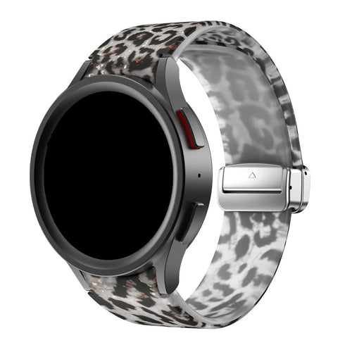 Silicone Magnetic Patterned Strap, on a watch, 3/4 front view