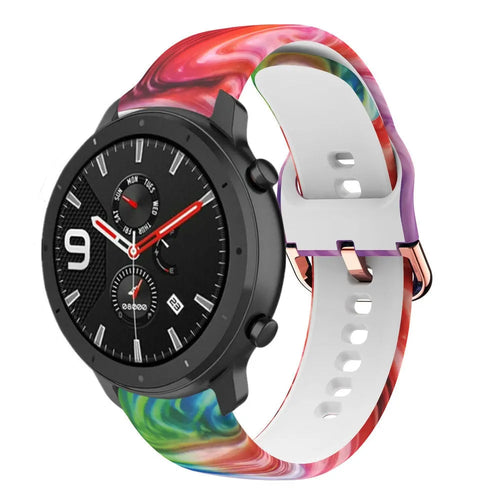 Print Silicone Strap, on a watch, 3/4 front view