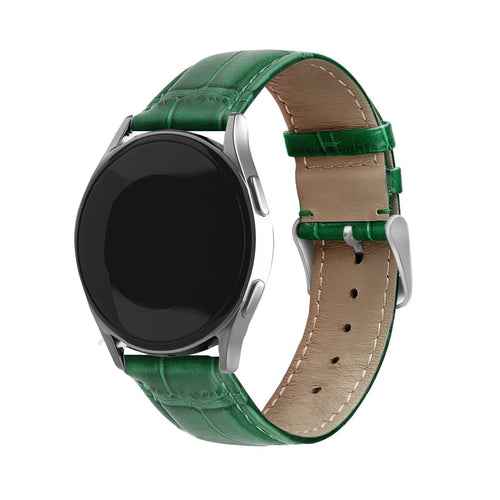 Bracelet cuir crocodile granulé Amazfit Bip U (Pro) (vert)