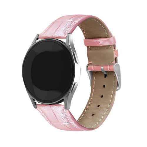 Bracelet cuir crocodile granulé Amazfit GTR Mini (rose)