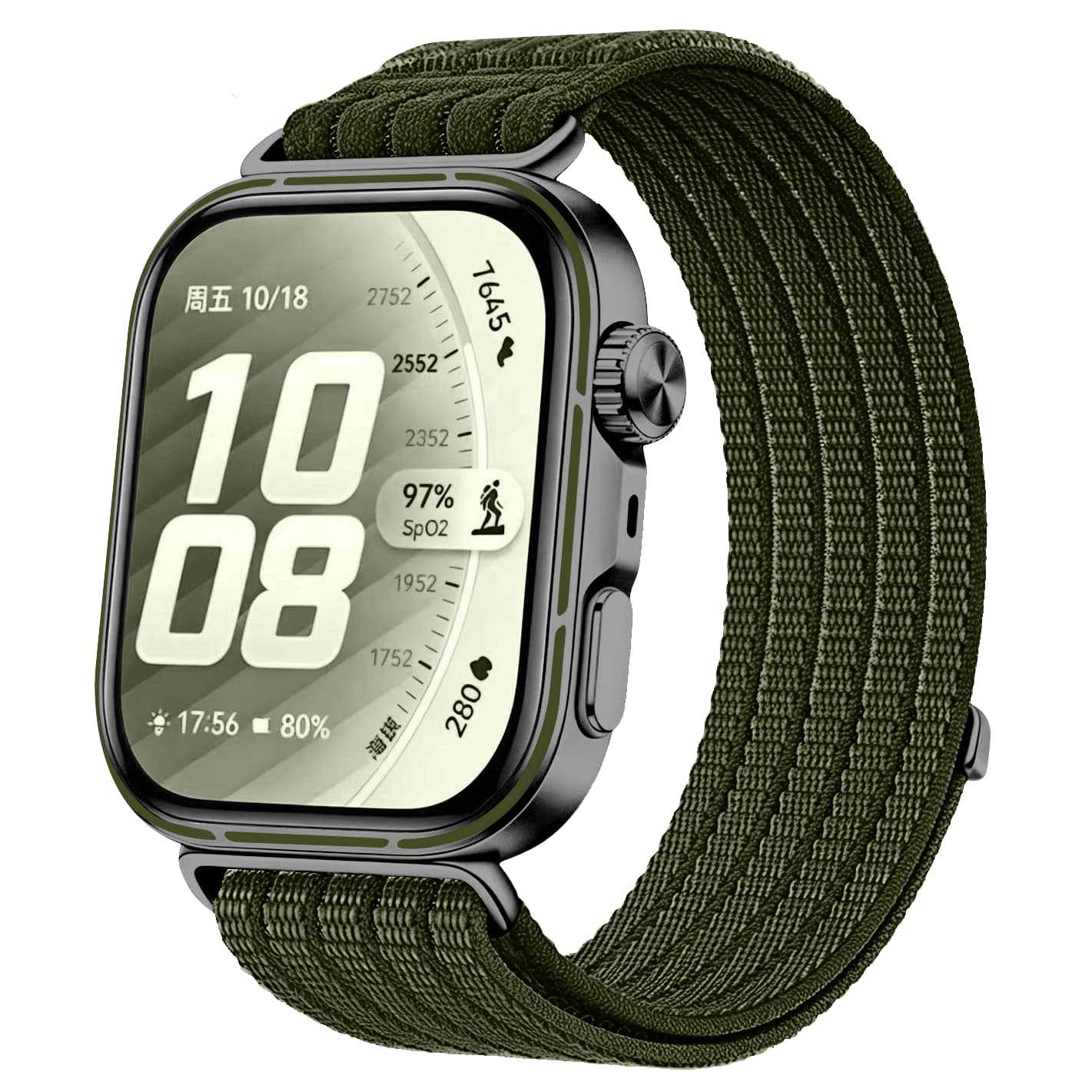 Bracelet nylon ultra fine Huawei Watch Fit 5 Pro (vert foncé)