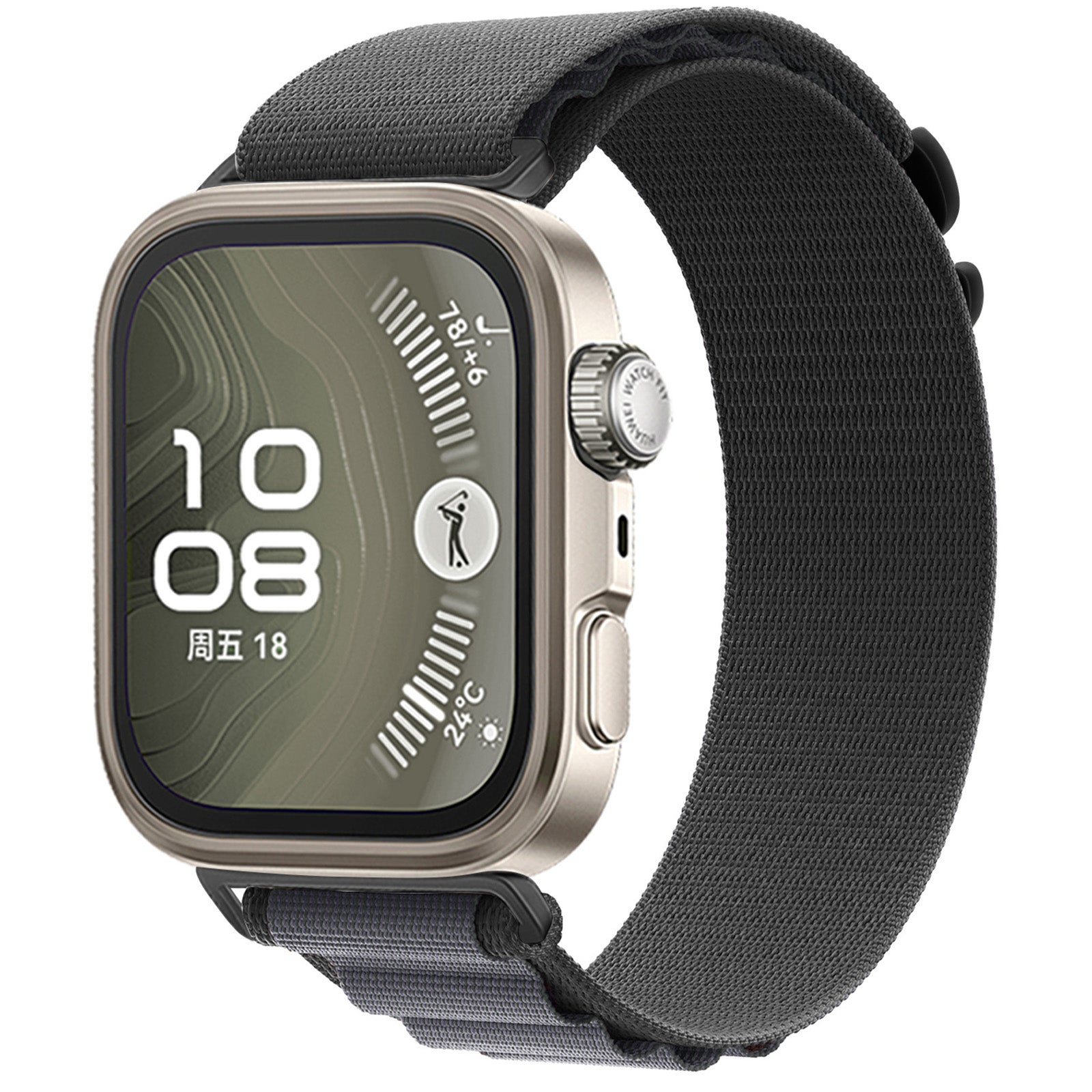 Bracelet Alpine nylon Huawei Watch Fit 5 Pro (gris foncé)