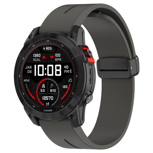 Garmin Fenix 9 - 51mm D-Buckle Silicone Strap (Dark Grey)