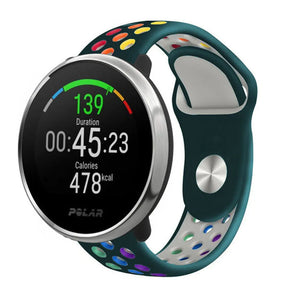 Silicone Sport Strap, on a watch, 3/4 front view
