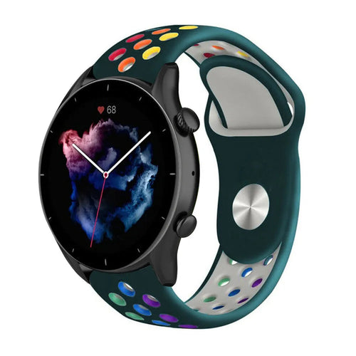 Silicone Sport Strap, on a watch, 3/4 front view