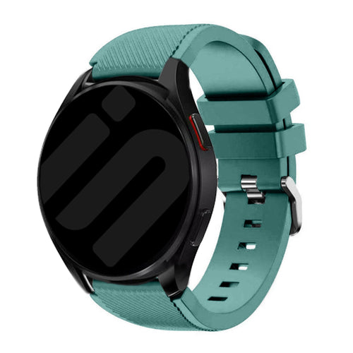 Twill Silicone Strap, viridian, on a watch, 3/4 front view