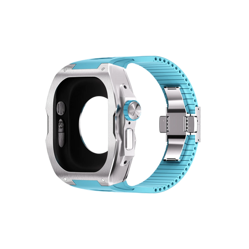 Reqior Boîtier avec bracelet en caoutchouc Apple Watch Ultra (bleu)