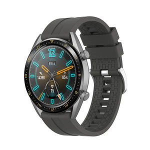 Silicone Strap 'Extreme', dark grey, on a watch, 3/4 front view