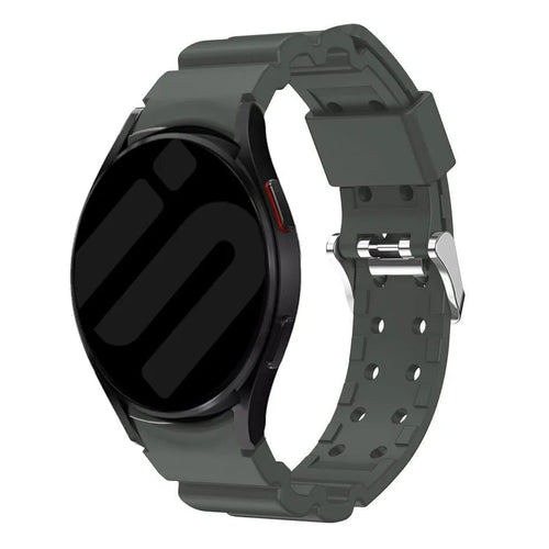 Silicone Strap 'Armour', dark grey, on a watch, 3/4 front view