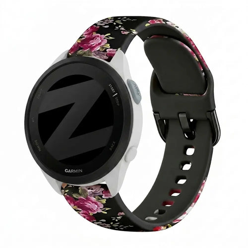 Bandz Garmin Forerunner 165 Silicone Strap 'Pink Flower'