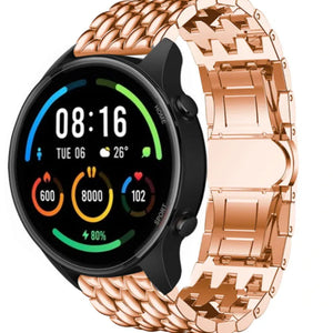 Steel Dragon Strap, rose gold, on a watch, 3/4 front view