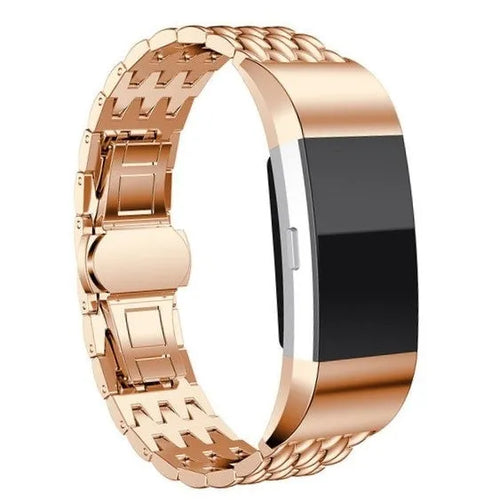 Steel Dragon Strap, rose gold, on a watch, 3/4 front view