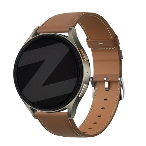 Bandz Amazfit Balance Leather Strap 'Easy Fit' (Brown)