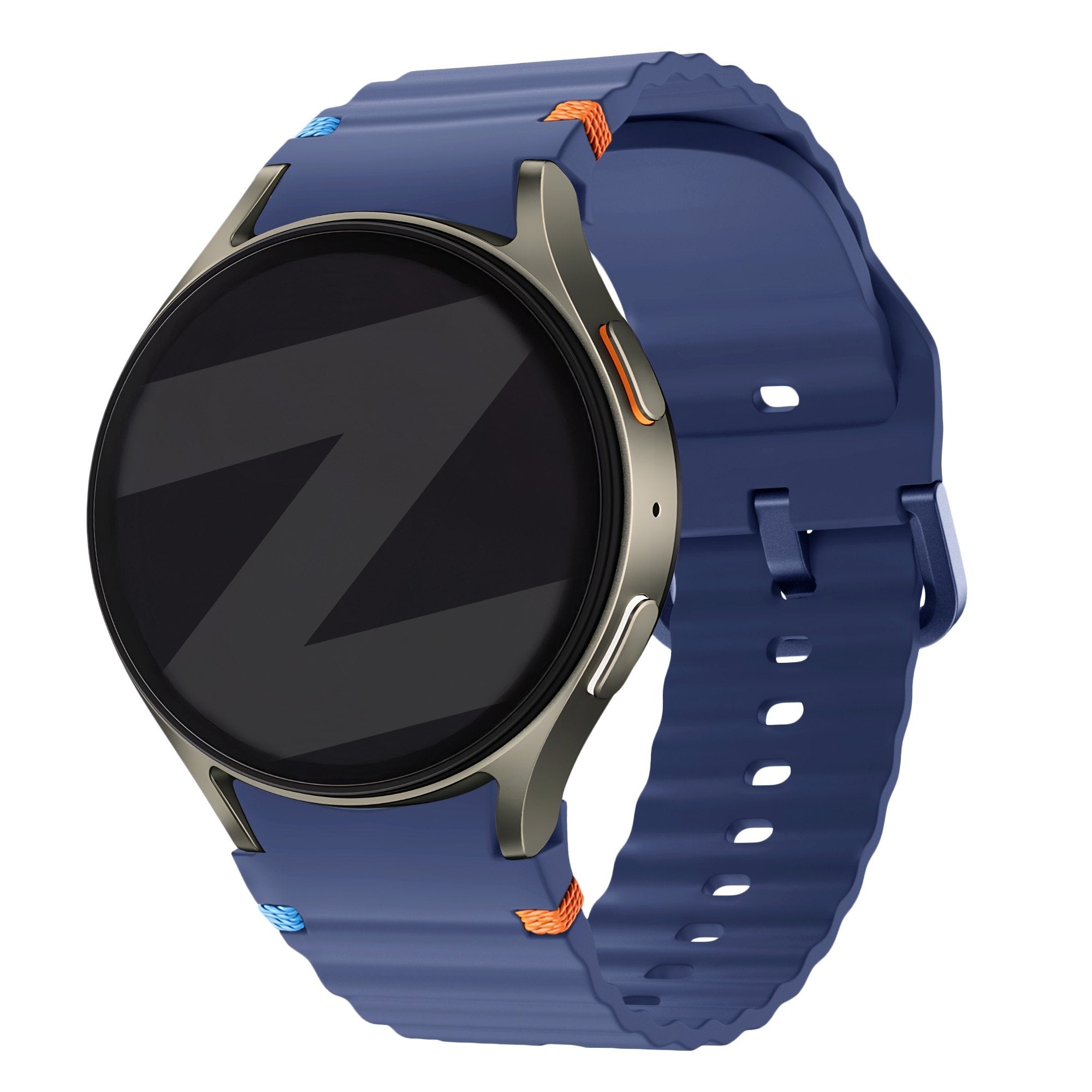 Bandz Bracelet Wave 'Easy Fit' Samsung Galaxy Watch 4 Classic 46mm (bleu foncé)