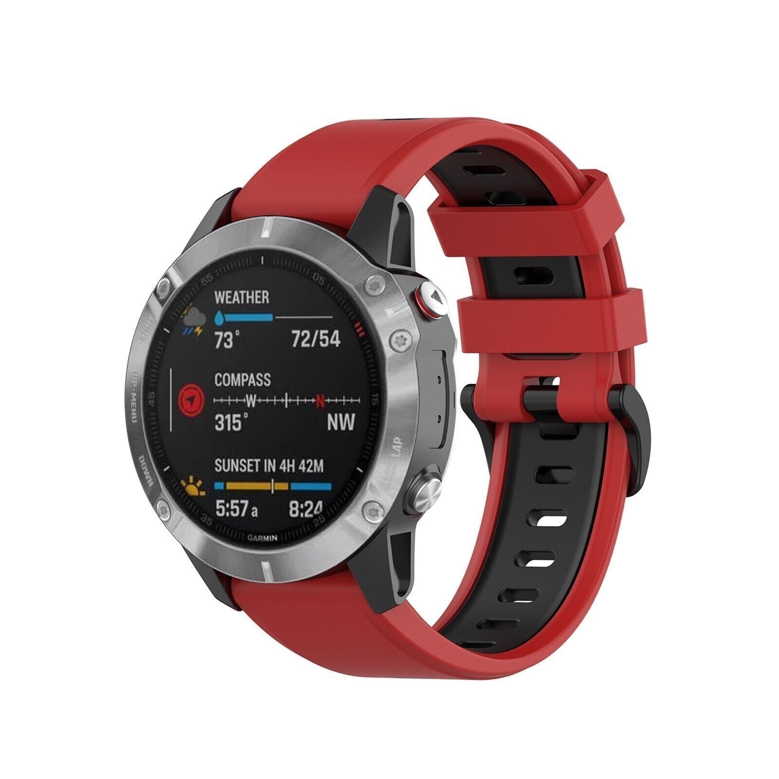 Bracelet à boucle sport Garmin Tactix 8 - 51mm (rouge/noir)