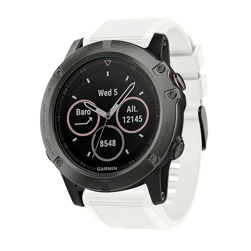Bracelet silicone Garmin Fenix 8 Pro - 51mm (blanc)