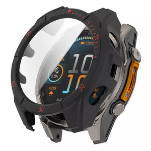 Coque rigide avec verre Garmin Fenix 8 - 47mm SOLAR (noir/rouge)