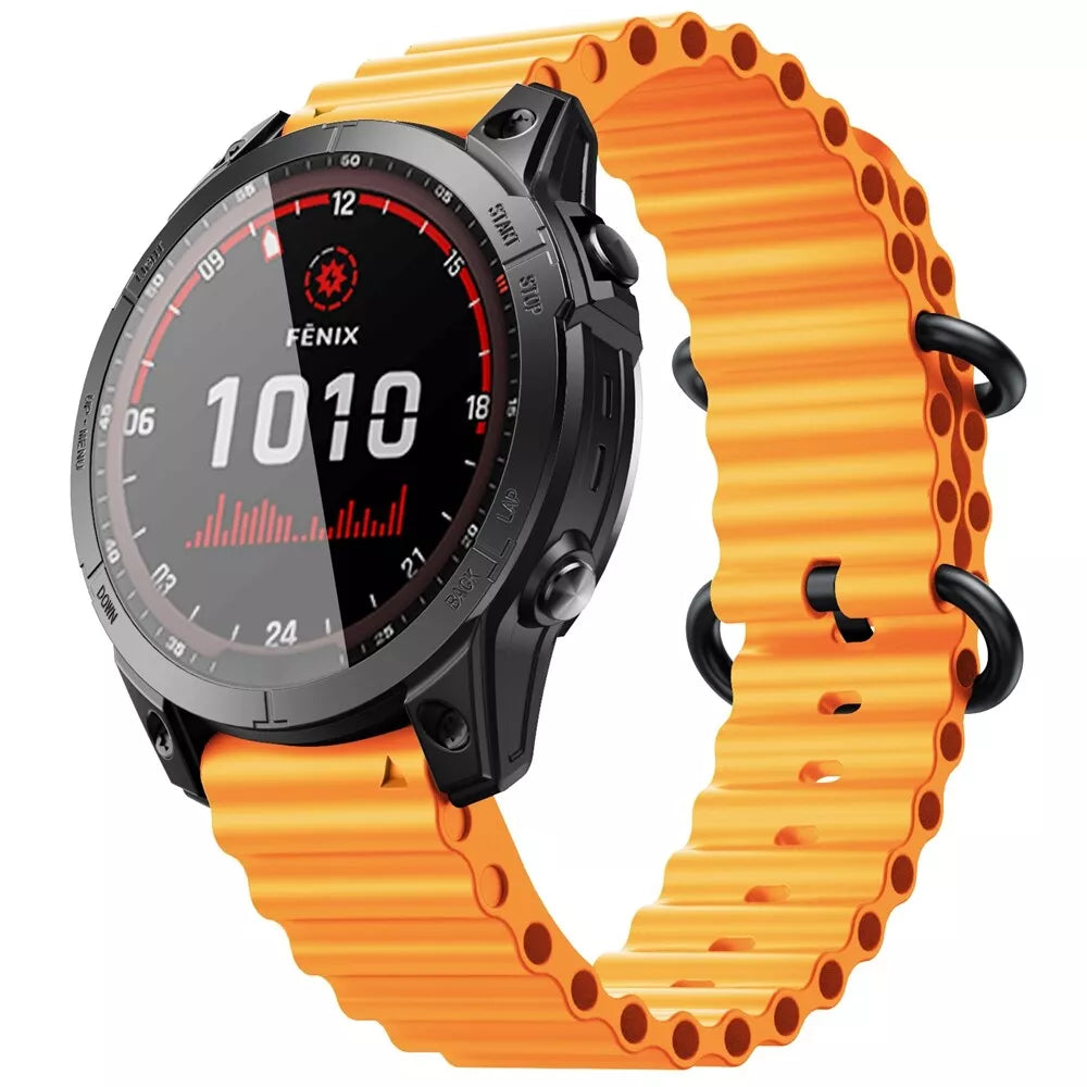 Bracelet ondulé Garmin Quatix 8 - 51mm (orange)