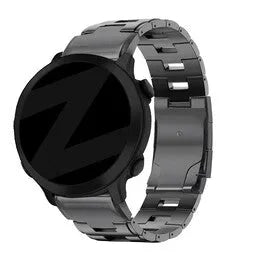 Titanium Link Strap, grey, on a watch, 3/4 front view