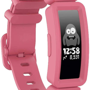 Silicone Strap, watermelon, on a watch, 3/4 front view