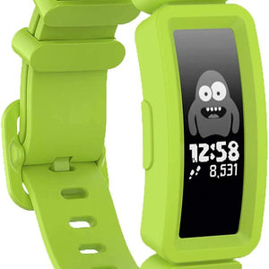 Silicone Strap, light green, on a watch, 3/4 front view