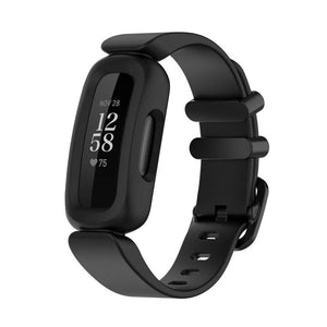 Silicone Strap, black, on a watch, 3/4 front view