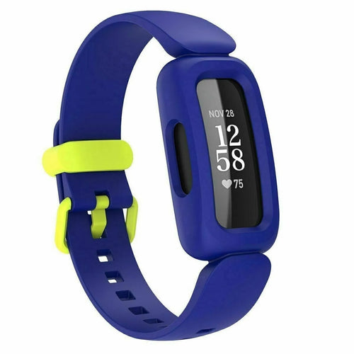 Silicone Strap, blue, on a watch, 3/4 front view