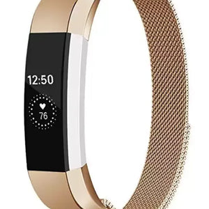 Milanese Strap, rose gold, on a watch, 3/4 front view