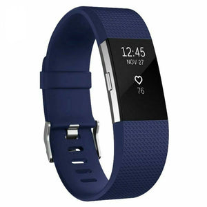 Silicone Strap, dark blue, on a watch, 3/4 front view