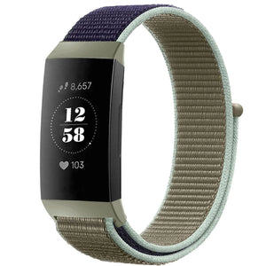 Nylon Strap, khaki, on a watch, 3/4 front view