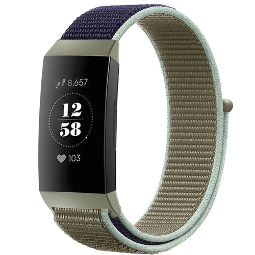 Nylon Strap, khaki, on a watch, 3/4 front view