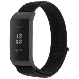 Nylon Strap, black, on a watch, 3/4 front view